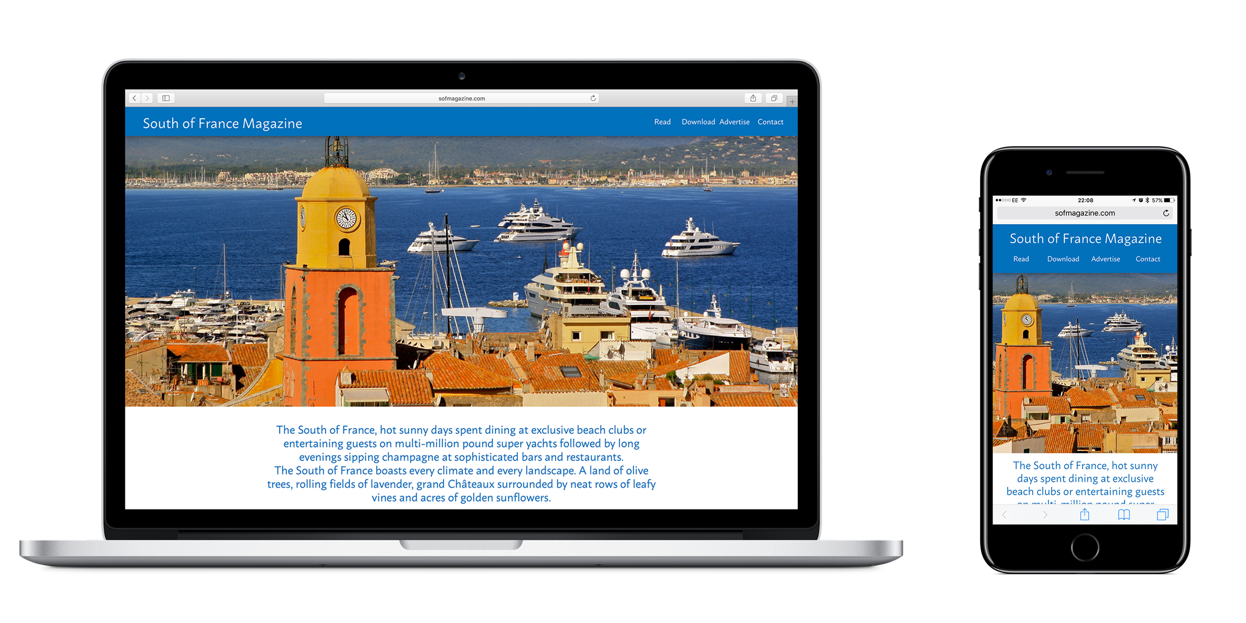 South of France Magazine custom built business website